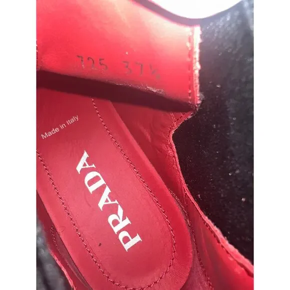 Prada Patent Leather Monolith Booties in Rosso Red - Picture 15 of 16